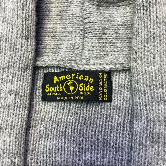 American South Side Gray 100% Alpaca Wool Open Cardigan Sweater Women's Medium - Picture 9 of 10